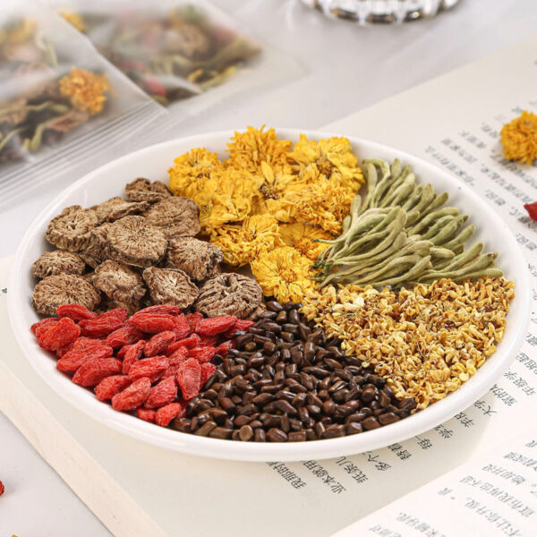 Chrysanthemum cassia seeds honeysuckle berries goji burdock root osmanthus combination of health tea - Image 4